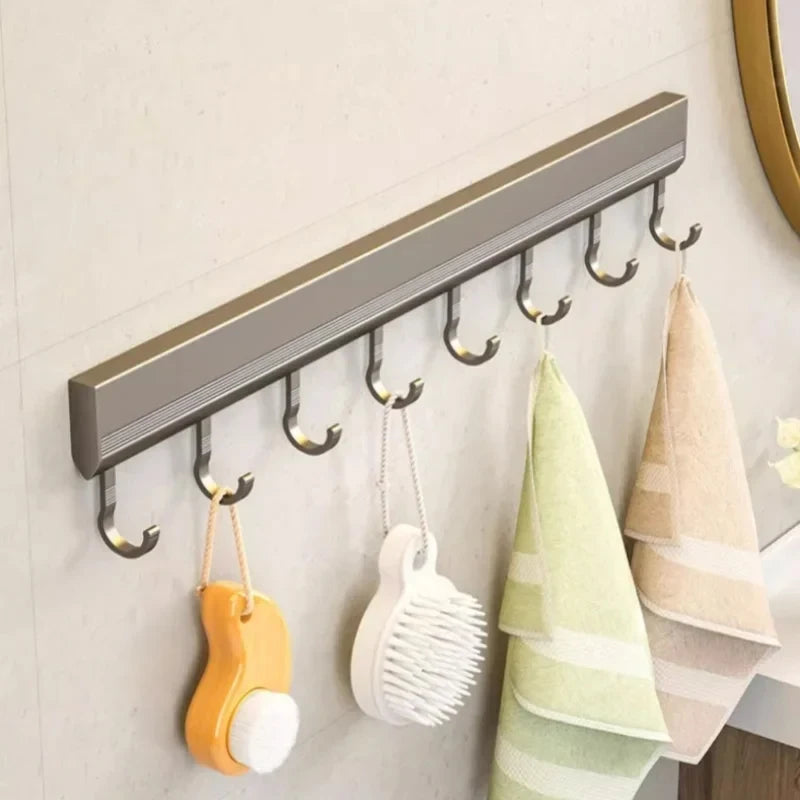 Wall-Mounted Aluminum Hook Rack