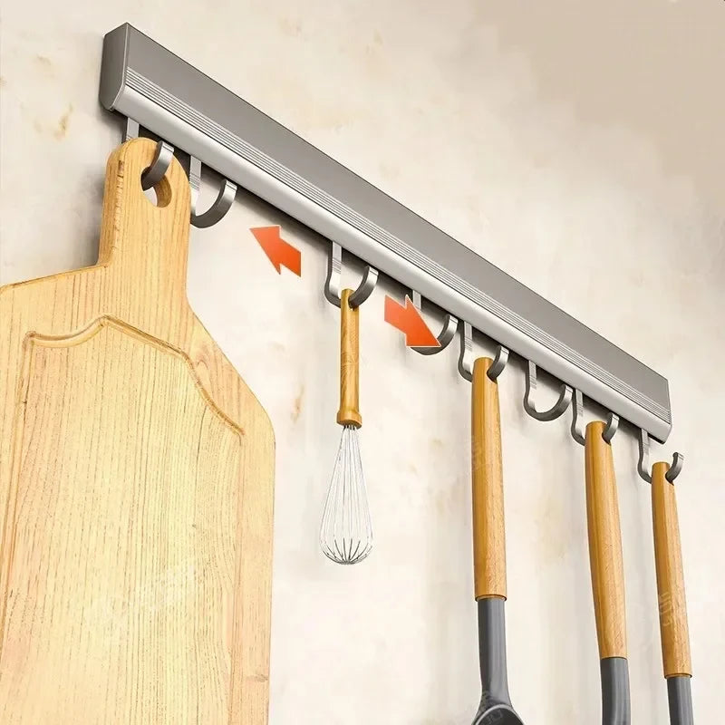 Wall-Mounted Aluminum Hook Rack