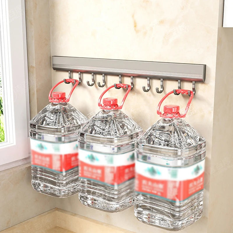 Wall-Mounted Aluminum Hook Rack