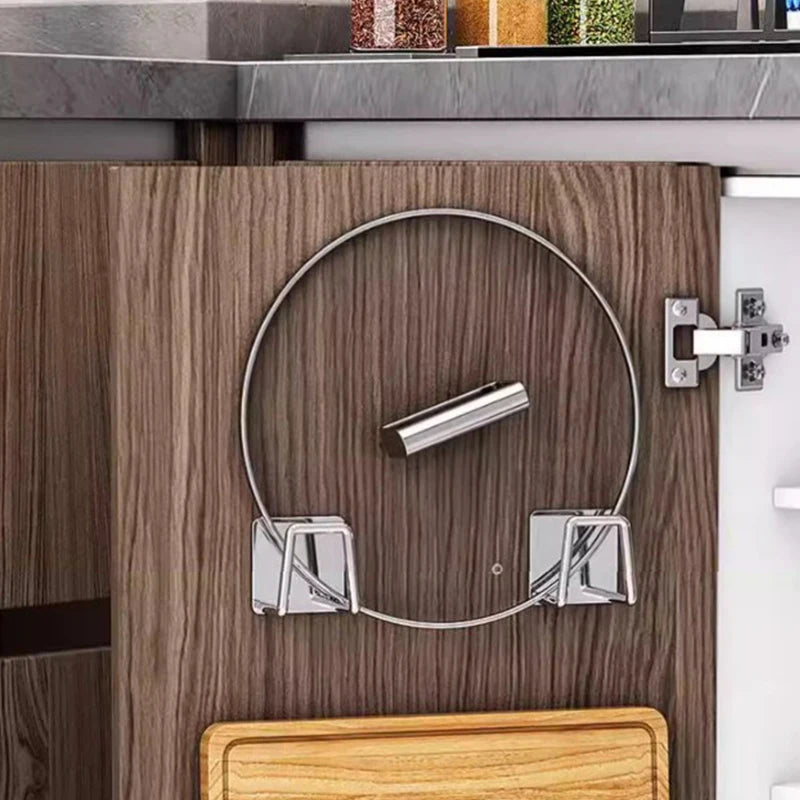 Wall-Mounted Pot Lid & Cutting Board Rack