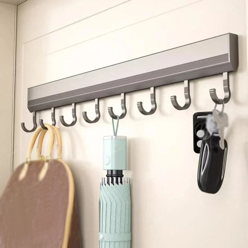 Wall-Mounted Aluminum Hook Rack