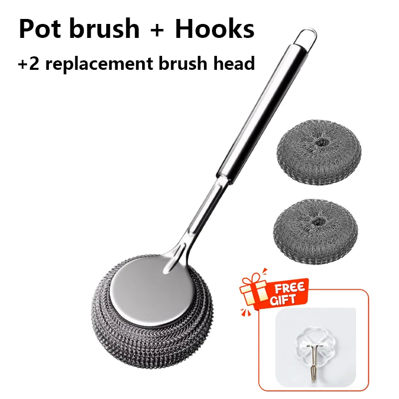 Stainless Steel Pot Scrubber Brush
